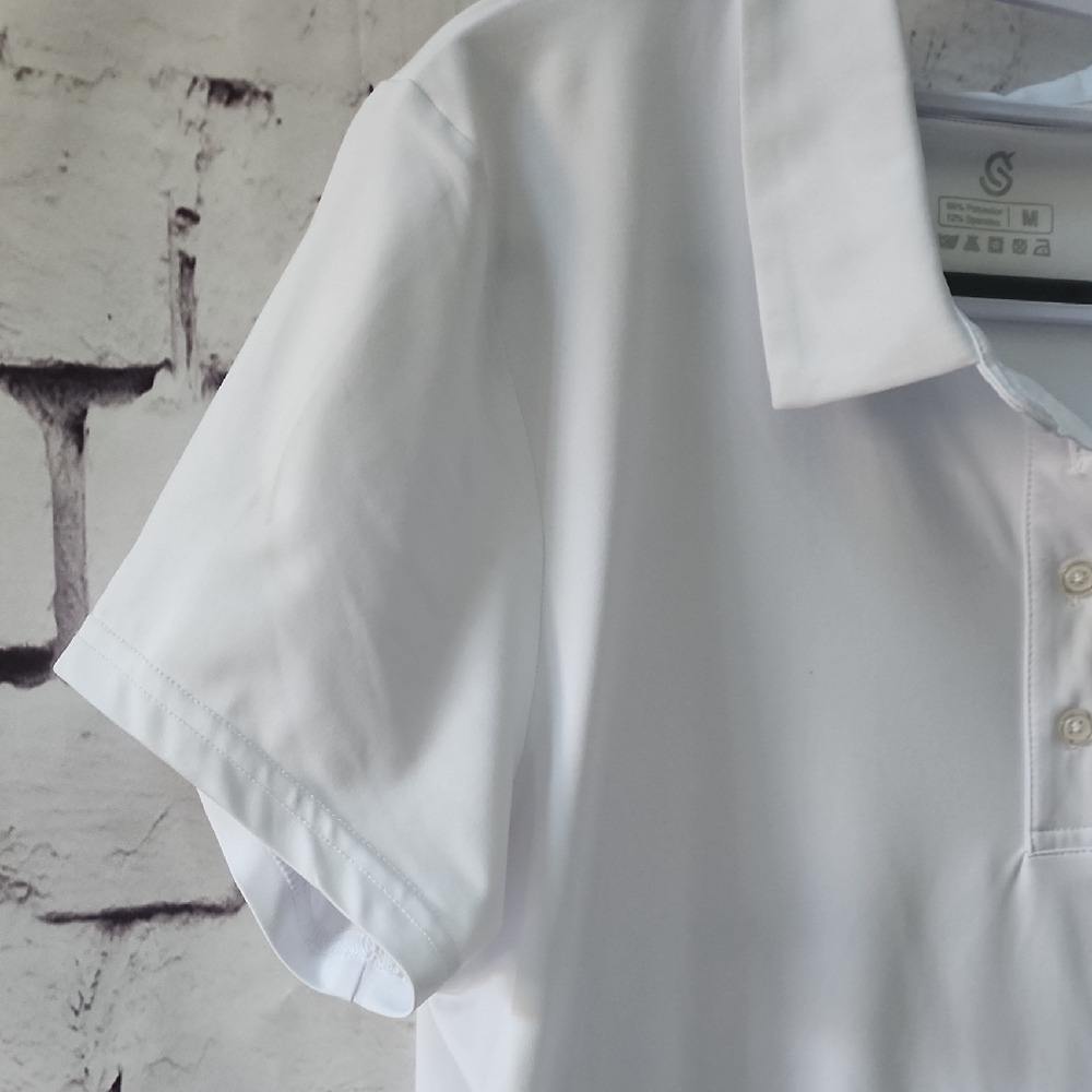 ISEEGZ White Short Sleeve Polo Shirt Golf Activewear Tennis Womens Size M - Picture 10 of 13